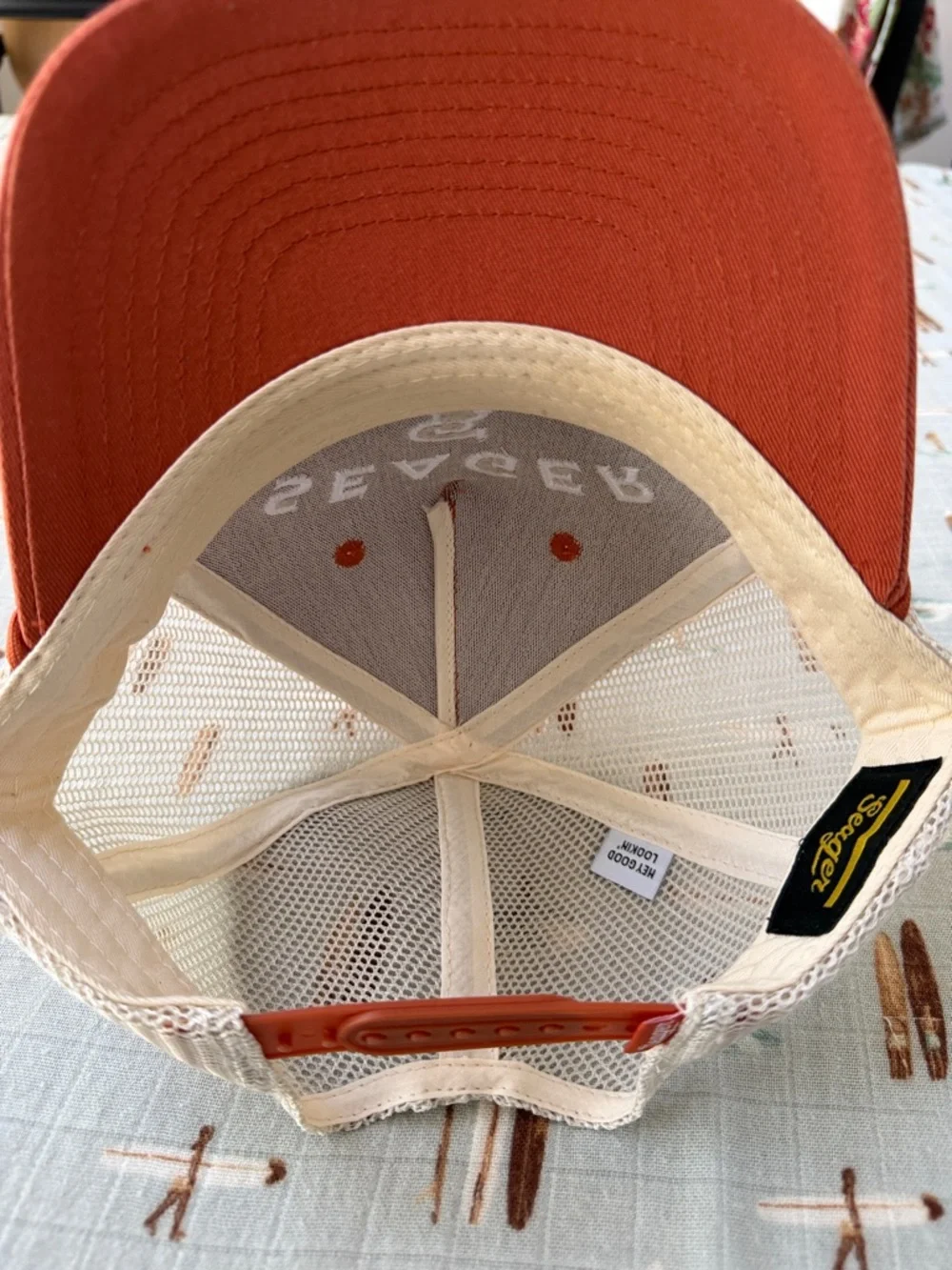 Seager Western Brand Rust & Cream Mesh Trucker Hat